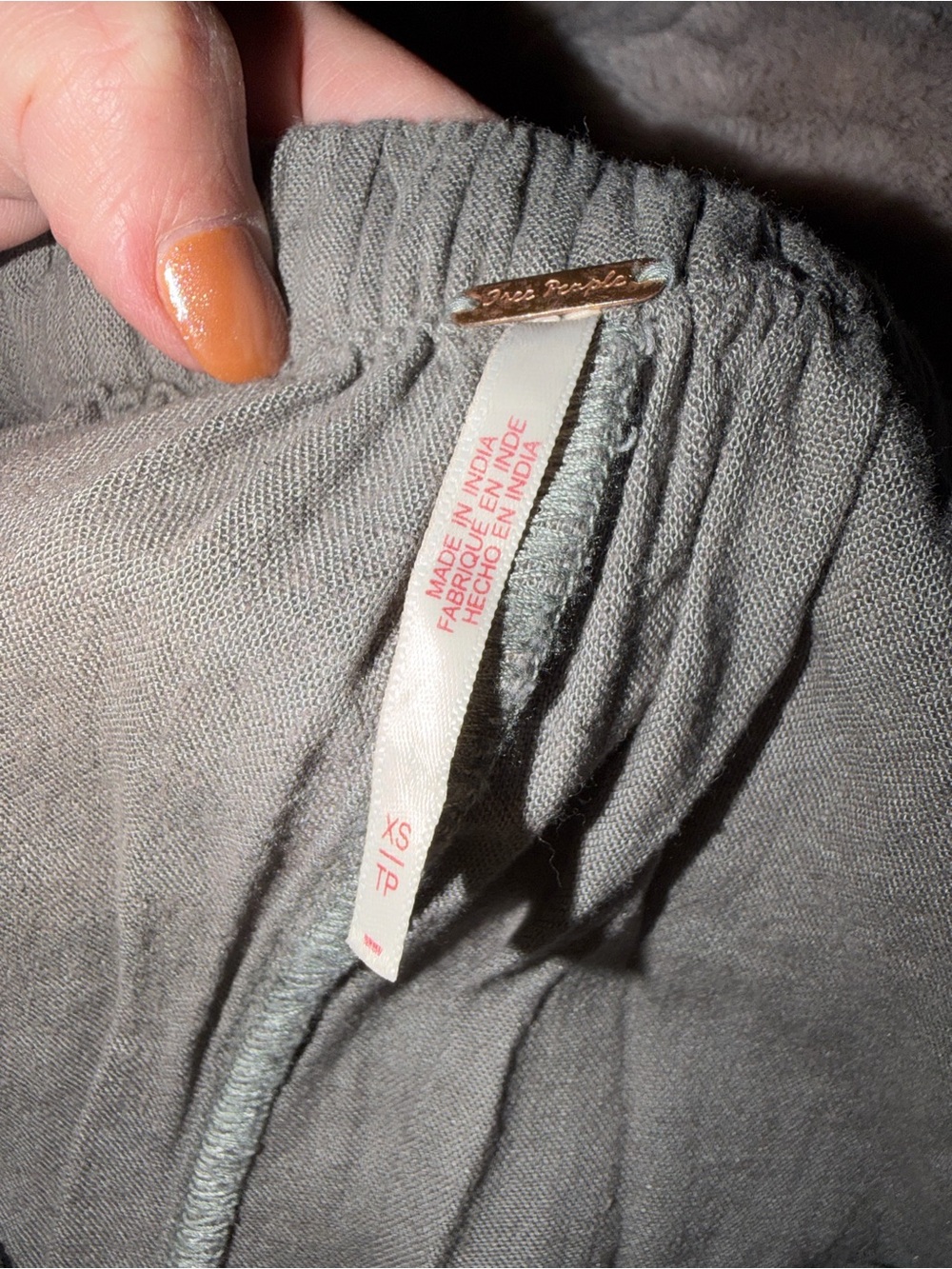 Free People Gray Wide Leg Cargo Lounge Pants XS Boho Utility Drawstring - Picture 4 of 4